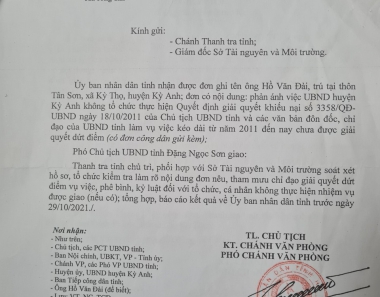 Vụ “ngó lơ” chỉ đạo của cấp trên ở Hà Tĩnh: Vì sao UBND tỉnh không thụ lý đơn tố cáo?
